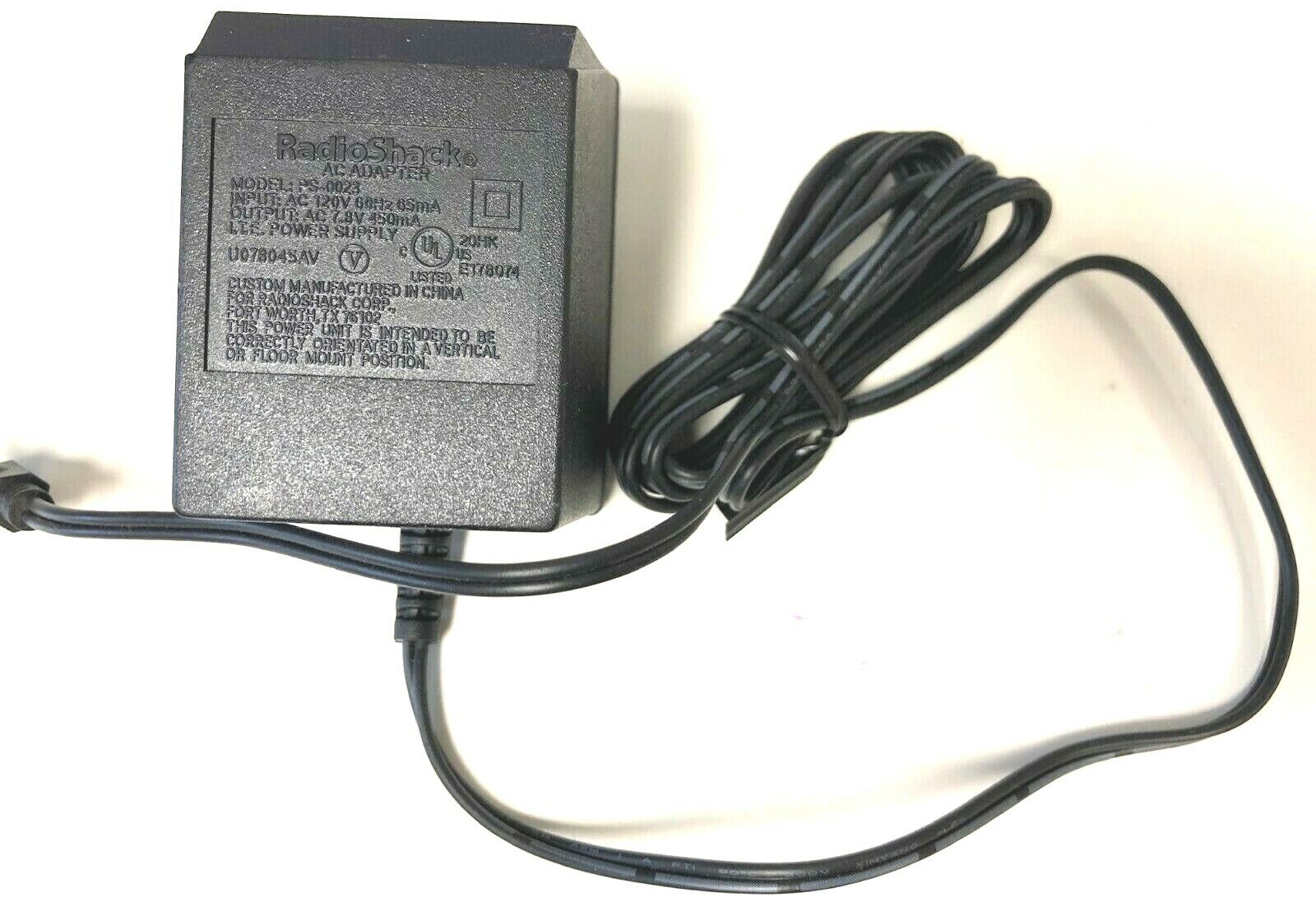 *Brand NEW*RadioShack PS-0023 Transformer Output AC 7.8V 450mA AC Adapter Power Supply